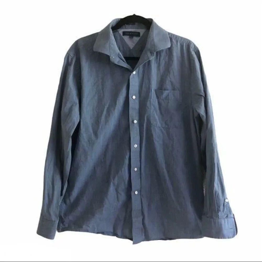 Tommy Hilfiger Slim Fit Cotton Button Down Shirt Neck 16.5 EUC